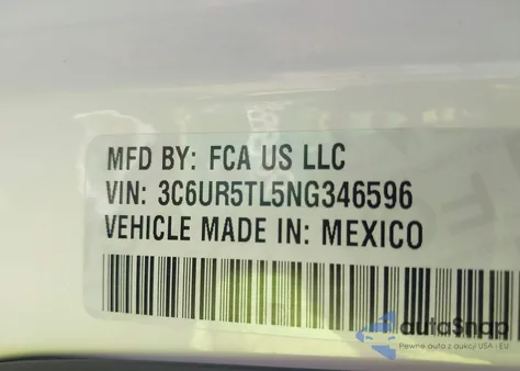 2022 Ram 2500 Limited 4X4 6'4 Box from USA, damaged, VIN 3C6UR5TL5NG346596